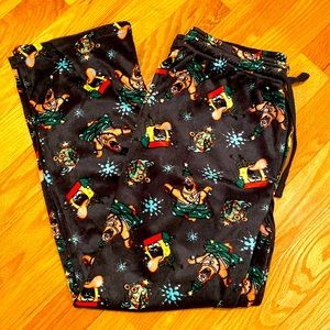 SpongeBob SquarePants Black Fleece Christmas Pajama Bottoms Size XL